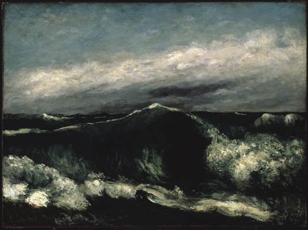 Gustave Courbet : Gustave Courbet La vague, ca. 1869 Huile sur toile, 65,4 x 88,7 cm Brooklyn Museum of Art, New York, gift of Mrs. Horace Havemeyer